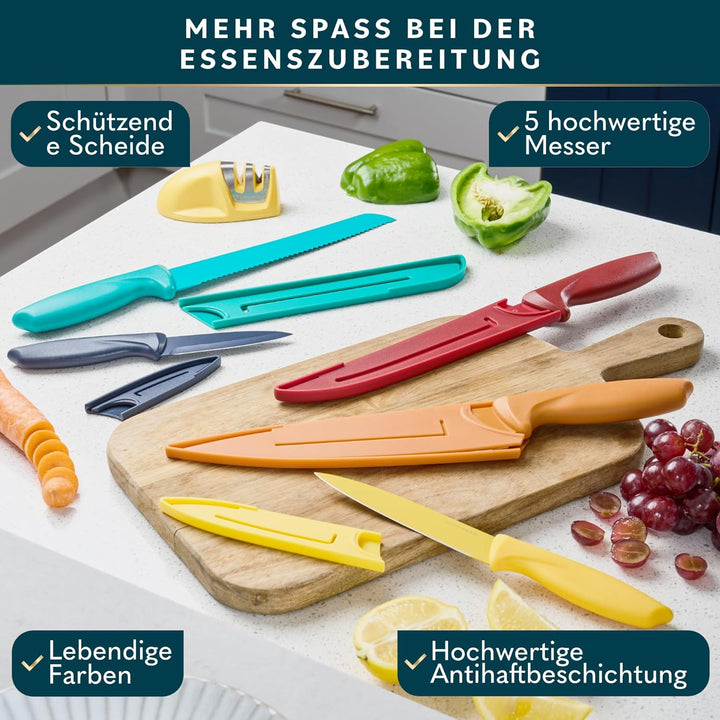 Home Hero Messerset Scharfe Küchenmesser Set - Kochmesser Set Edelstahl Messer Set (5-tlg mit Scheid