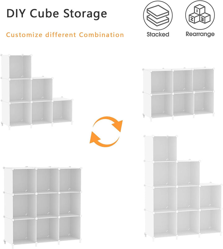 AWTATOS Würfel Aufbewahrungs Organizer, 6 Würfelregale mit Holzhammer, DIY Schrank, Modulares Lagerr