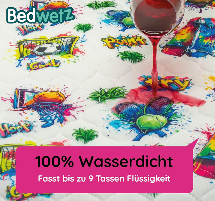 Bedwetz® Bettunterlagen für Töpfchentraining, 100% wasserdicht, Grösse 86 x 91 cm (Plus Biesen) für