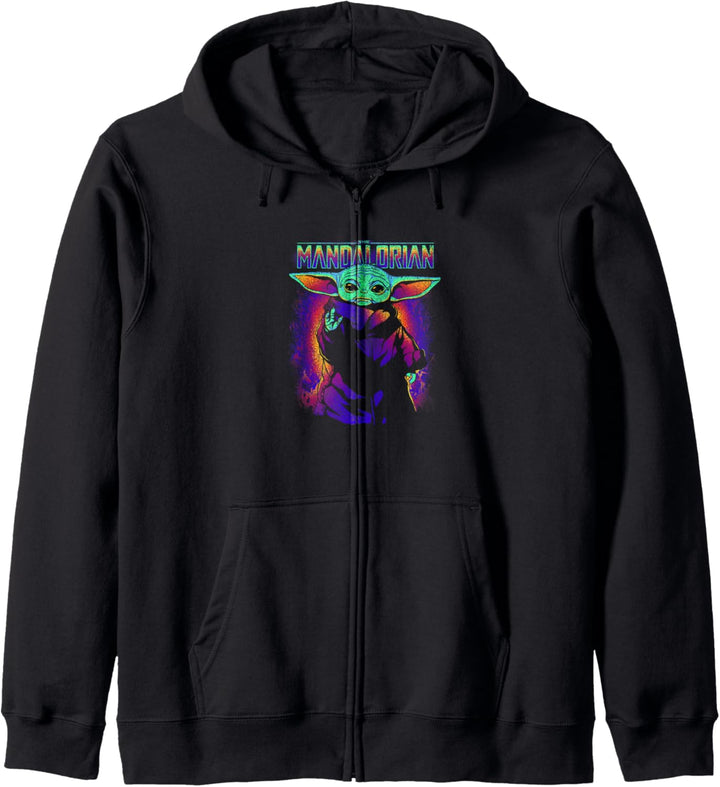 Star Wars: The Mandalorian Grogu Neon Child Logo Kapuzenjacke