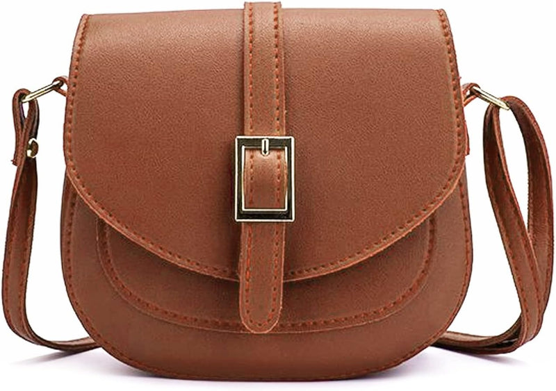 FANDARE Damen Umhängetasche Schultertasche Leder Crossbody Bag Damentasche Schulterriemen Frauen Abe