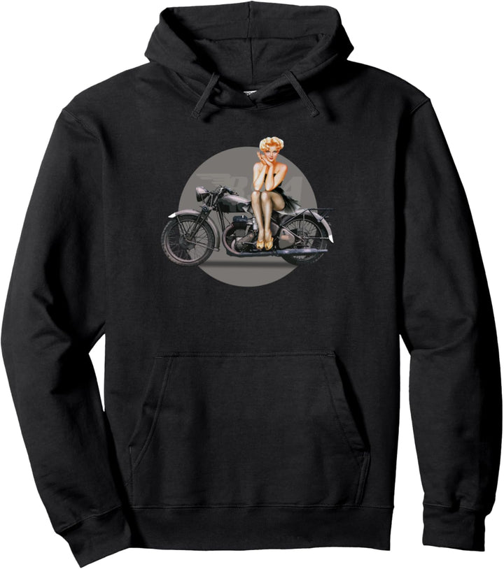 Pin-up-Girl BSA Motorrad Retro Plakat WW2 Pullover Hoodie