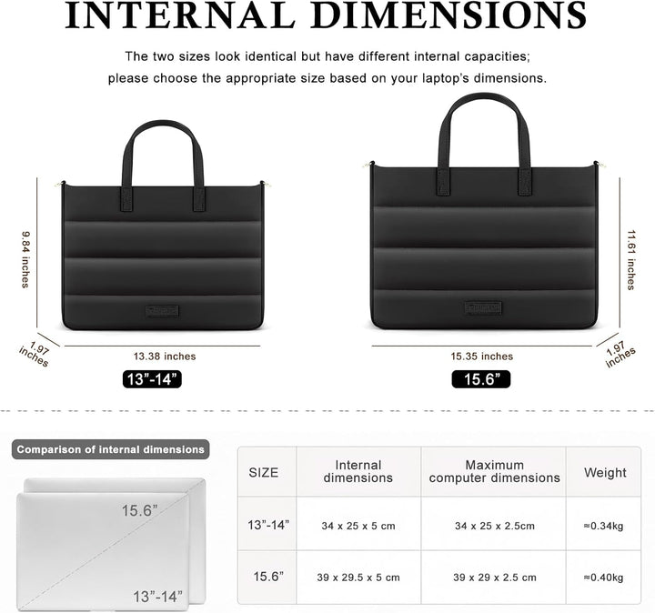 RAINYEAR 13-14 Zoll Damen Laptoptasche Aktentasche für Macbook Notebook Chromebook, Elegante Tasche