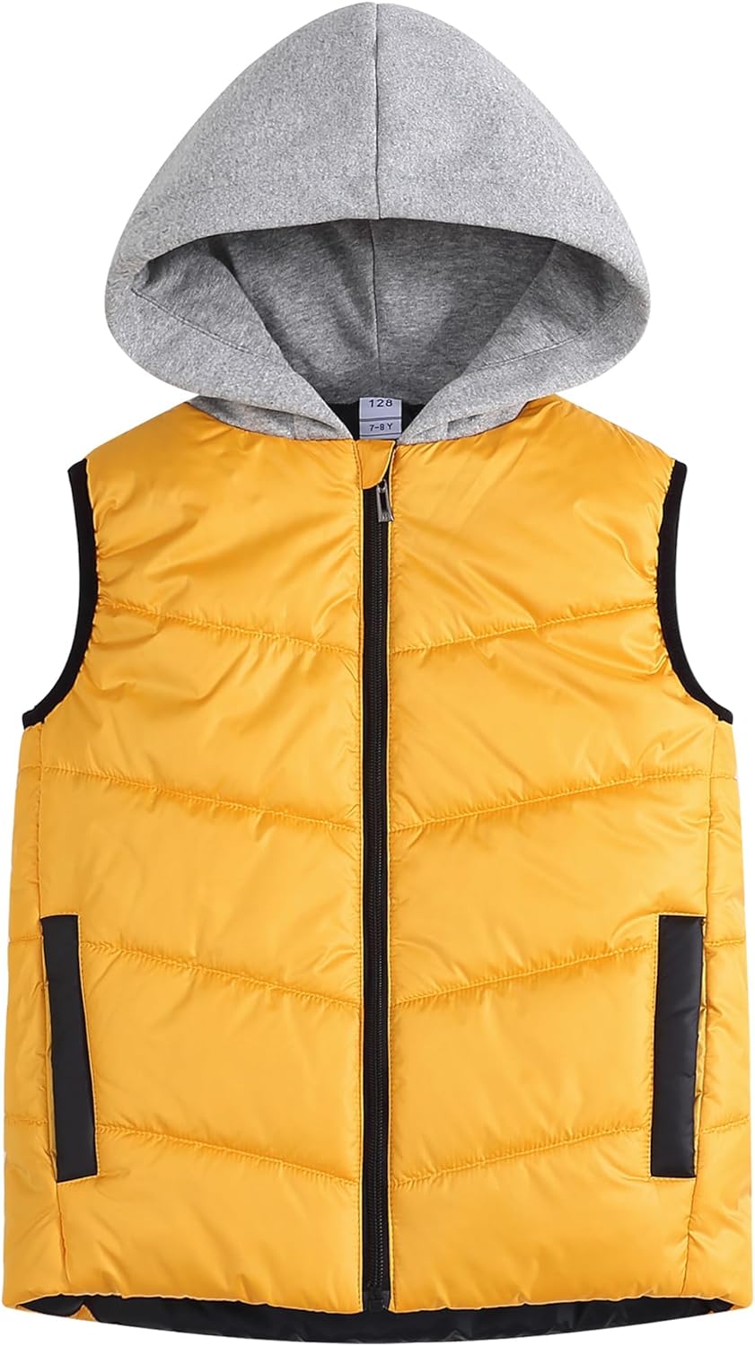 SEAUR Daunenweste Kinder Winter Kapuzenweste Jungen Mädchen Weste Outdoor Winddicht Leicht Pufferwes