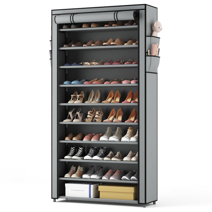 Schuhregal 11 Ebenen, Schuhschrank Hoch für 50 Paare Schuhe, Schuhaufbewahrung mit staubdichtem Über