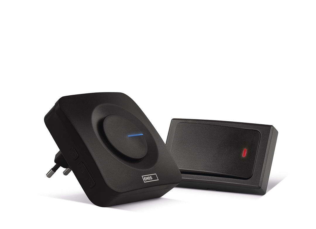 EMOS batterielose Funkklingel/Türklingel Set, 36 Melodien, 180m Reichweite, 4 Lautstärken bis 90 dB,