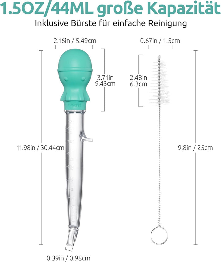 109℃ Hitzebeständige Grosse Abgewinkelte Bratenspritze: U-Taste Tritan Putenfleisch-Fettpipette mit