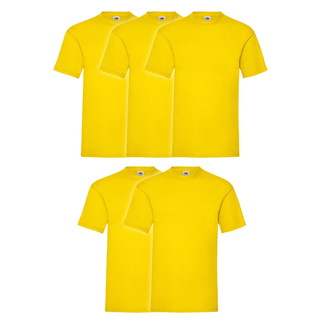 Fruit of the Loom Herren Original T T-Shirt (10er Pack oder 5er Pack) M 5x Yellow, M 5x Yellow
