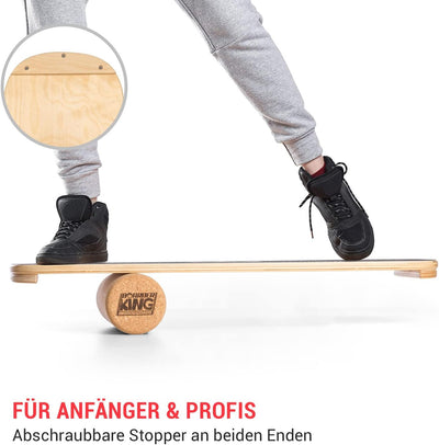 BoarderKING Indoorboard - Balance Board für Indoor-Surfen und Skaten, Gleichgewichtsboard für NeuroM