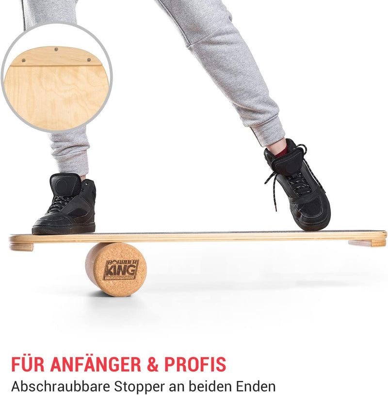 BoarderKING Indoorboard - Balance Board für Indoor-Surfen und Skaten, Gleichgewichtsboard für NeuroM