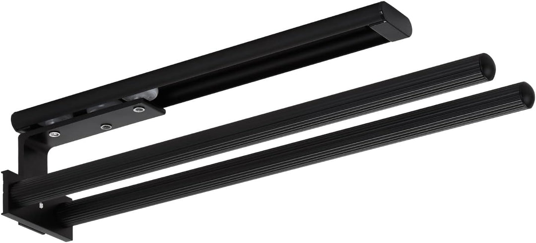 SOTECH 2 Stück Aluminium Handtuchhalter TED 2-armig schwarz matt (325-487 mm, ausziehbar, drehbar) T