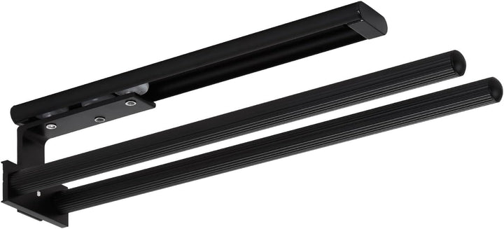 SOTECH 2 Stück Aluminium Handtuchhalter TED 2-armig schwarz matt (325-487 mm, ausziehbar, drehbar) T