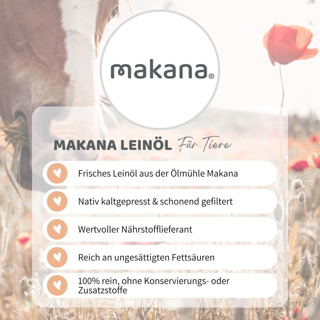 Makana Leinöl für Tiere, kaltgepresst und 100% rein, 5000 ml Kanister Single, Single