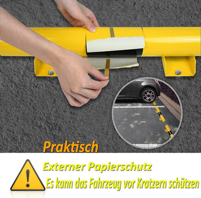 YRHome Garagenstopper Gummi Radstopp Parkbegrenzung Gelb Reflektoren Gummi Parkplatzbegrenzung Parks