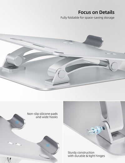 NULAXY Laptop Ständer, Höhenverstellbarer Belüfteter Laptop Halterung, Aluminium Notebook Ständer Ko