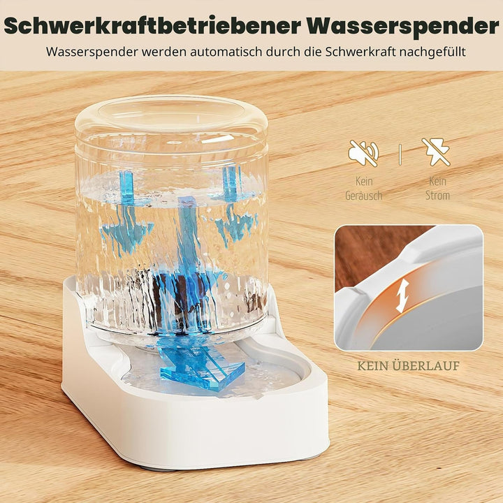 JUNSPOW Automatisches Futter &amp; Wasserspender Set für Katzen und Hunde A43AB-Feeder&amp;Waterer, A43AB-Fe