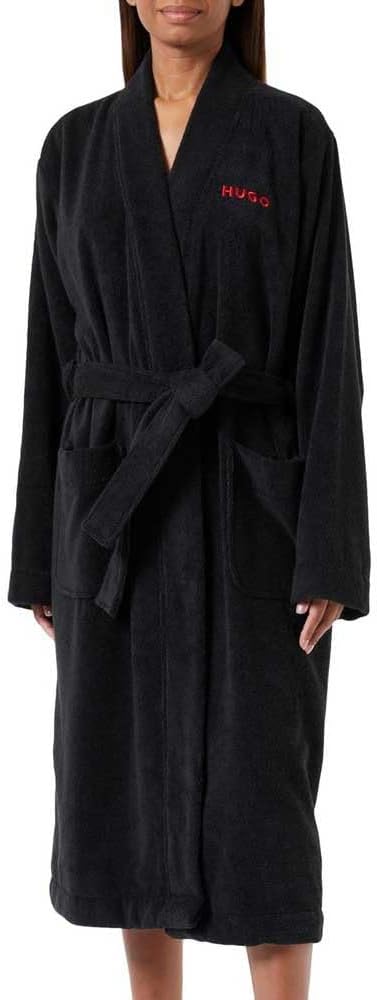 HUGO Damen Terry Dressing Gown L Black1, L Black1
