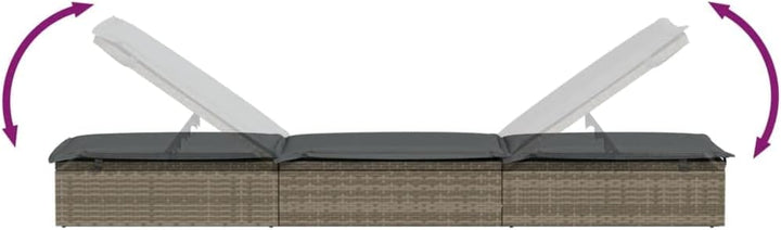 vidaXL Sonnenliege 2 STK., Gartenliege Verstellbare Sitzfläche, Liegestuhl Liege mit Tisch, Relaxlie