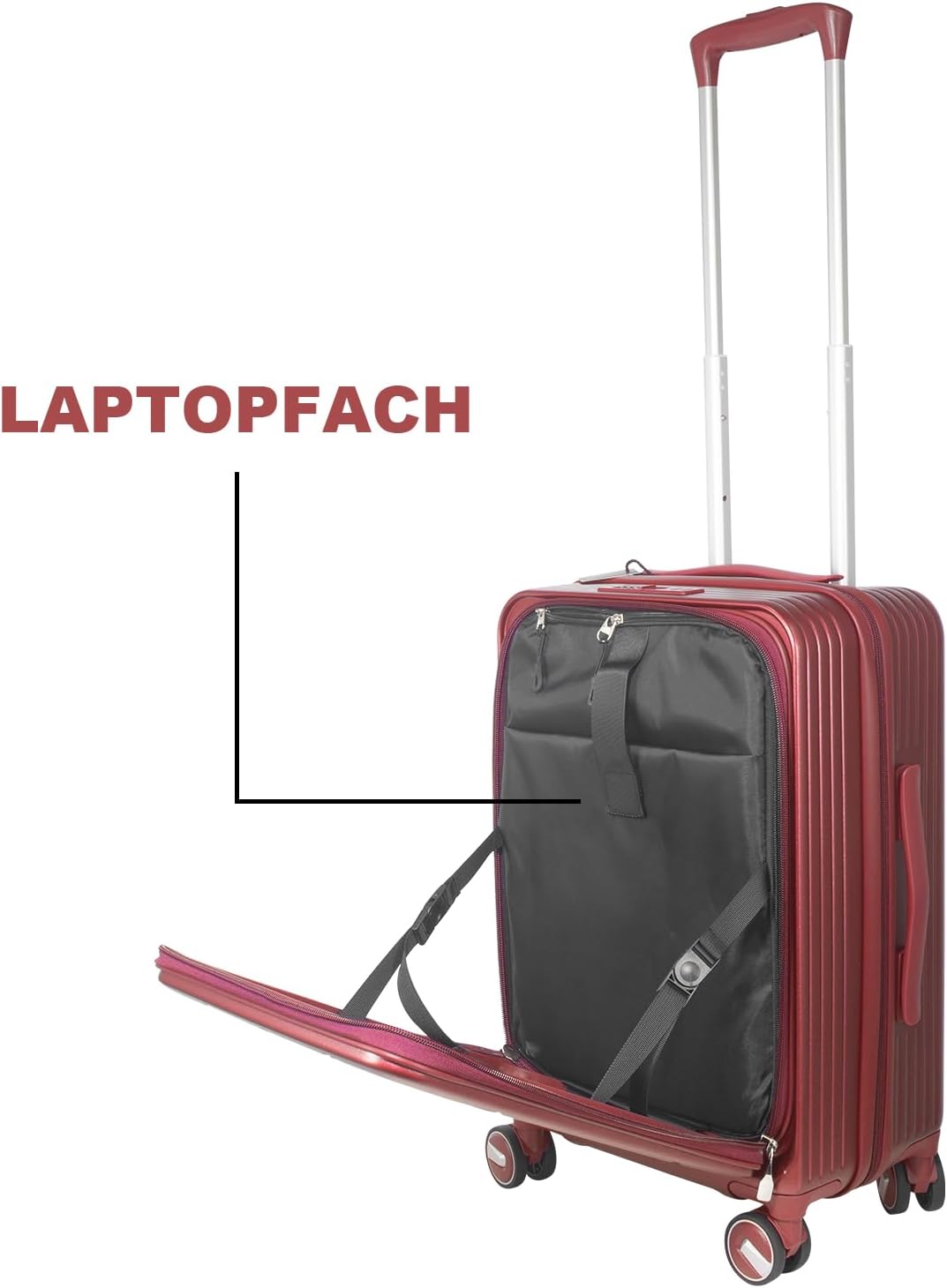Polycarbonat Hartschalenkoffer Set 3-teilig, Spezielles Frontöffnungssystem mit Organizer-Fach, Erwe