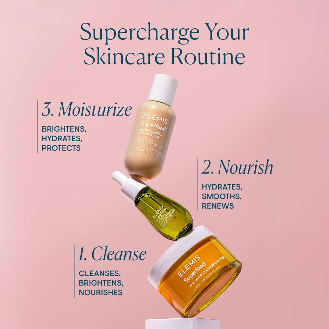 Elemis Superfood Glow Cleansing Butter, Pumpkin Glow Facial Cleanser, Cleanses, Brightens, Nourishes