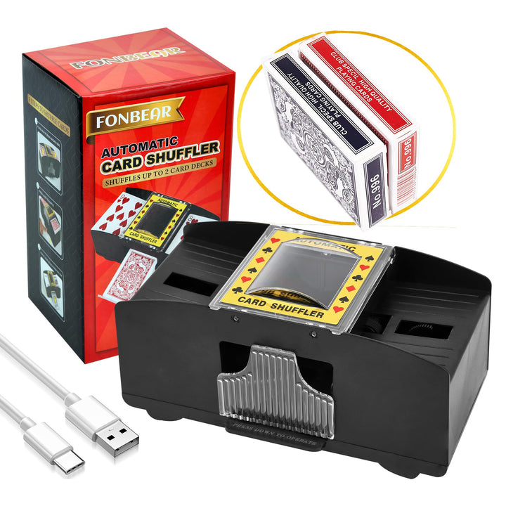 2/6 Deck Automatischer Kartenmischer (Spielkarten im Lieferumfang enthalten) – Batteriebetriebener e