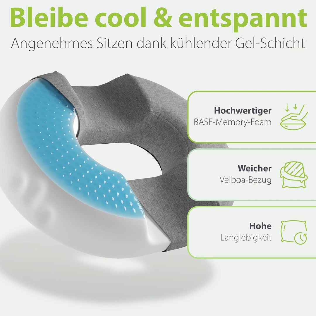 feela.® Orthopädisches Sitzring [3 Härtegrade] – Hämorrhoiden Sitzkissen mit Loch – nach OP &amp; Geburt
