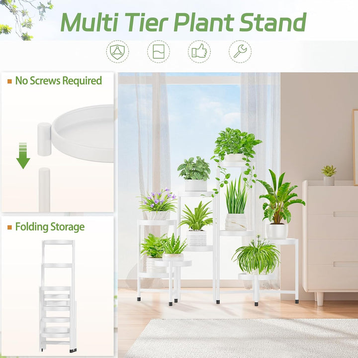 iDavosic.ly Pflanzenständer Metall mit 9 Etagen, Blumenständer Pflanzenregal Blumenregal Indoor Outd