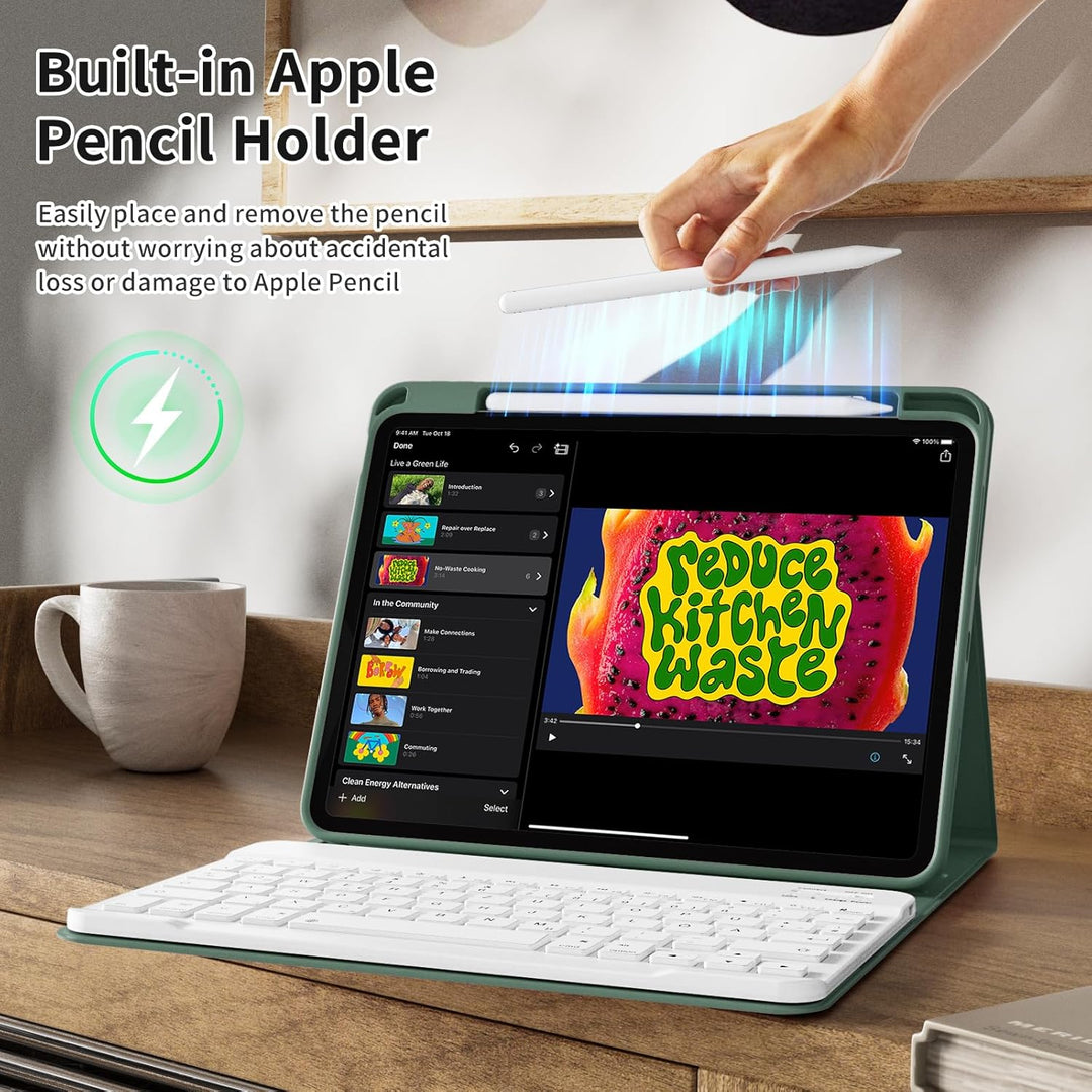 Hülle mit Tastatur für iPad (A16) 11 Zoll 2025/10. Generation 10.9 Zoll 2022, Deutsch QWERTZ Layout