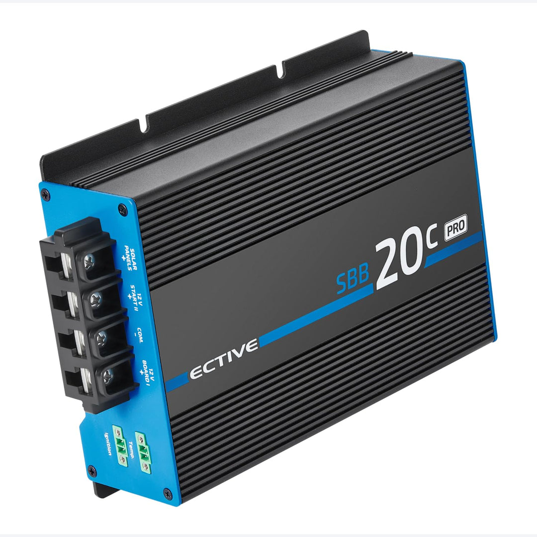 ECTIVE SBB 20C PRO Solar-Ladebooster 20A 12V auf 12V – Einstellbarer DC-DC Battery-to-Battery Ladebo
