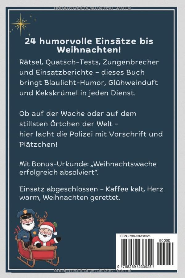 Klo-Rätsel für Polizisten – Advents-Edition: Der witzige Polizei-Adventskalender mit Rätseln, Quatsc