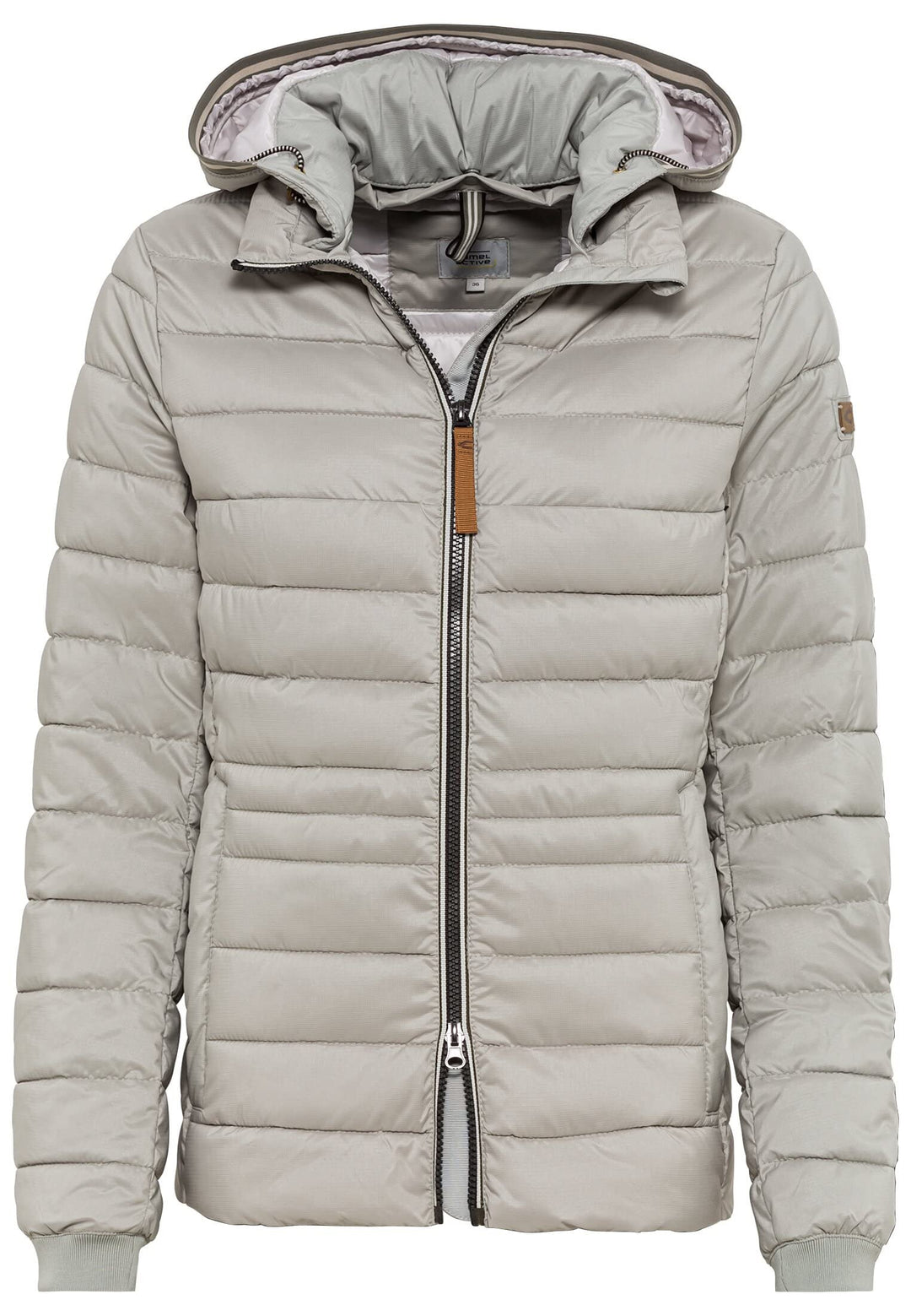 camel active Damen Steppjacke mit Abnehmbarer Kapuze 38 Grau, 38 Grau