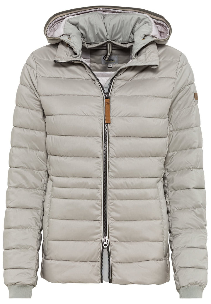 camel active Damen Steppjacke mit Abnehmbarer Kapuze 38 Grau, 38 Grau