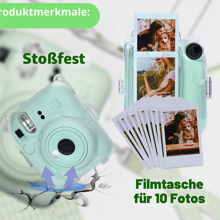 Aenllosi Tragetasche für Fujifilm Instax Mini 12 Sofortbildkamera Schutzhülle mit Folientasche zum S