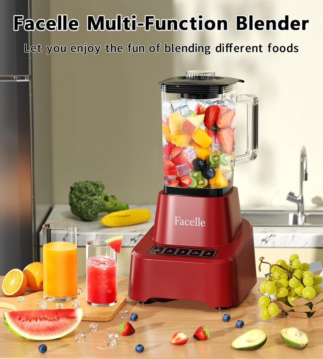 Standmixer, Facelle Mixer Smoothie Maker für Smoothies und Shakes, 1,6L Glasmixer mit Touchscreen 3+