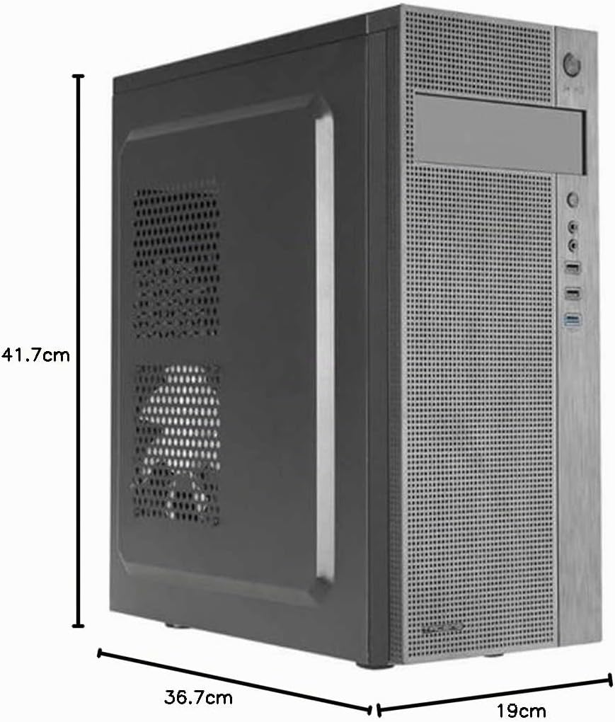 Tacens 2FERROX, PC Gehäuse ATX Semi-Tower, 12cm Seitenlüfter, Frontgitter, Stahl, Schwarz, 2FERROX