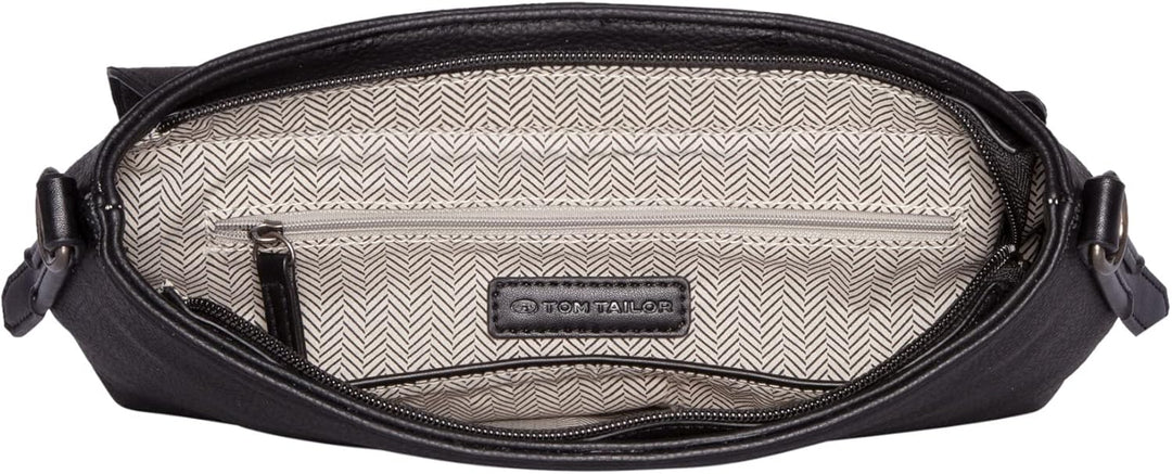 TOM TAILOR Damen Bags Wendy Umhängetasche Umschlagtasche Mittelgross Cognac Braun Schwarz, Schwarz