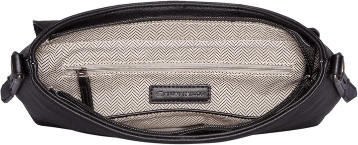 TOM TAILOR Damen Bags Wendy Umhängetasche Umschlagtasche Mittelgross Cognac Braun Schwarz, Schwarz