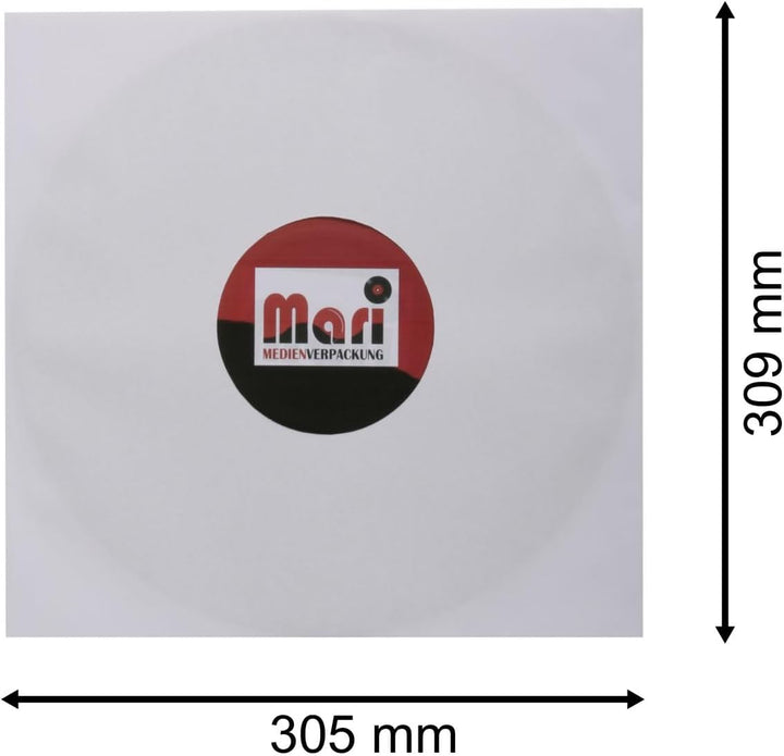 50 St. LP Schallplatten Innenhüllen ungefüttert 90 gramm reinweisses Papier Vinyl LP Maxi Single