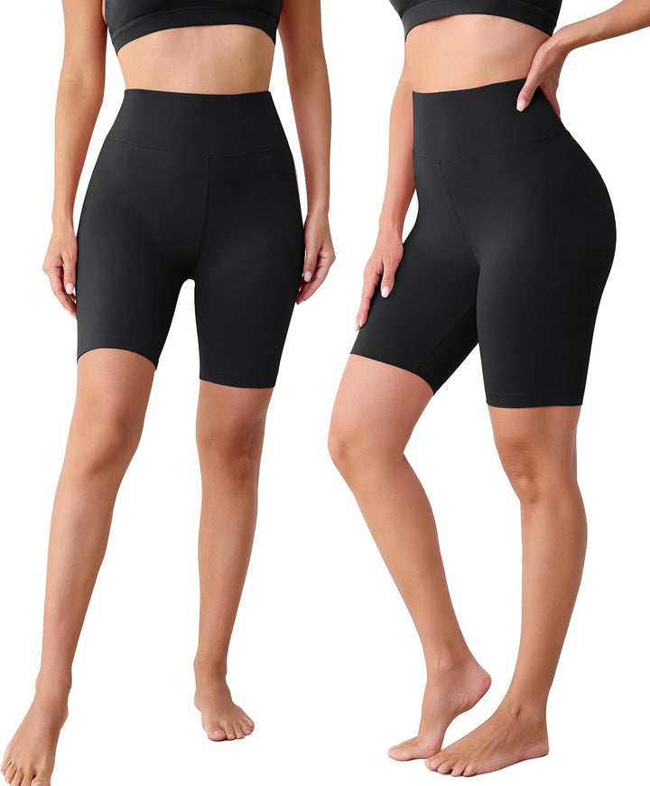 BAYDI Creamlush Radlerhose Damen - 20 cm Bequeme Kurze Sporthose mit Hoher Taille für Yoga Pilates F