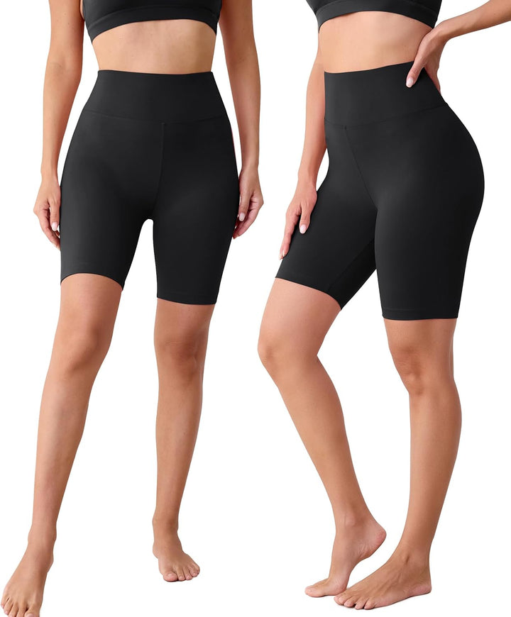 BAYDI Creamlush Radlerhose Damen - 20 cm Bequeme Kurze Sporthose mit Hoher Taille für Yoga Pilates F
