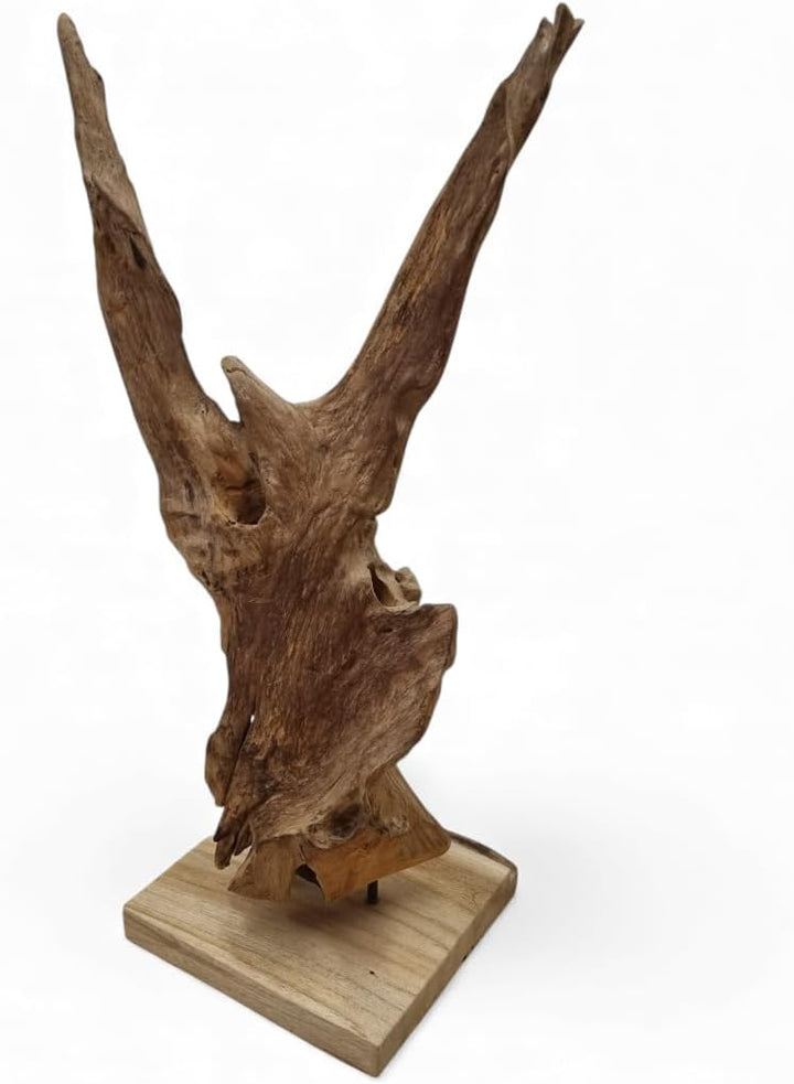Kinaree Teak Wurzelholz Flaschenständer – Handgefertigtes Holz Weinregal – Natur Deko Skulptur – Uni