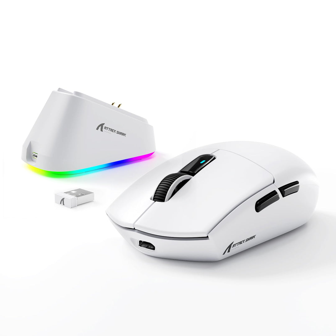MAMBASNAKE x Attack Shark G3PRO Gaming-Maus mit Magnetischer Ladestation, BT/2.4G Wireless/Kabel, Pi