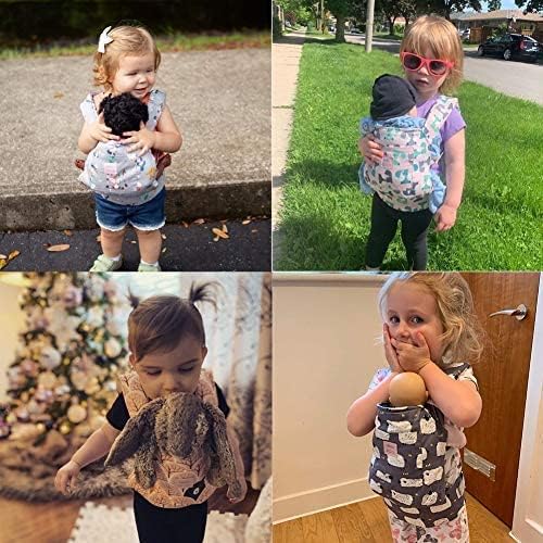 Bebamour Puppentrage für Mädchen, 3 in 1 weiches Tragetuch für Kinder, 100% Baumwolle Puppenzubehör(