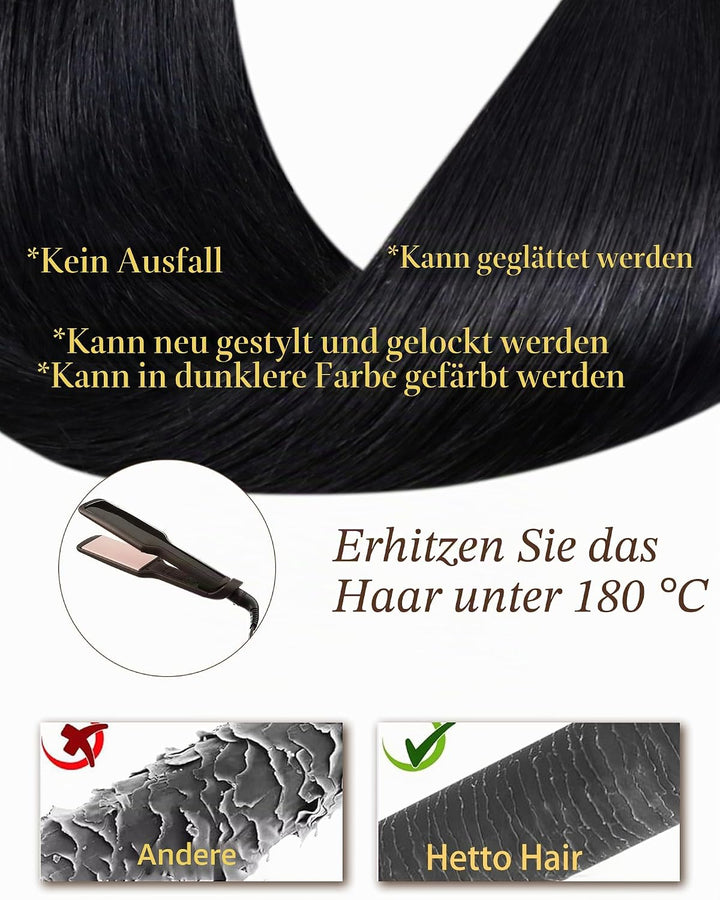 Hetto Microring Extensions Echthaar Schwarz Extensions Echthaar Microring Naturschwarz Invisible Mic