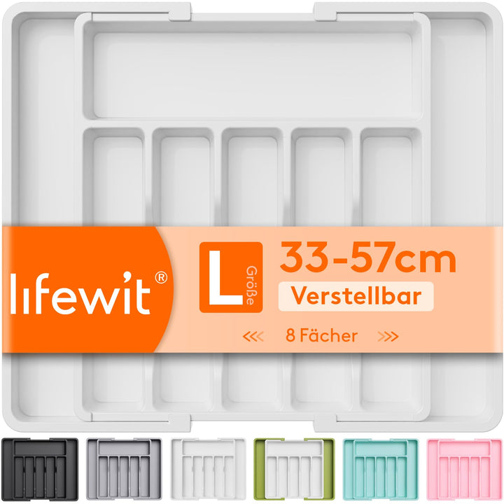 Lifewit Gross Besteckeinsatz für Schubladen,erweiterbarer Besteckhalter Utensilienhalter für Küchens