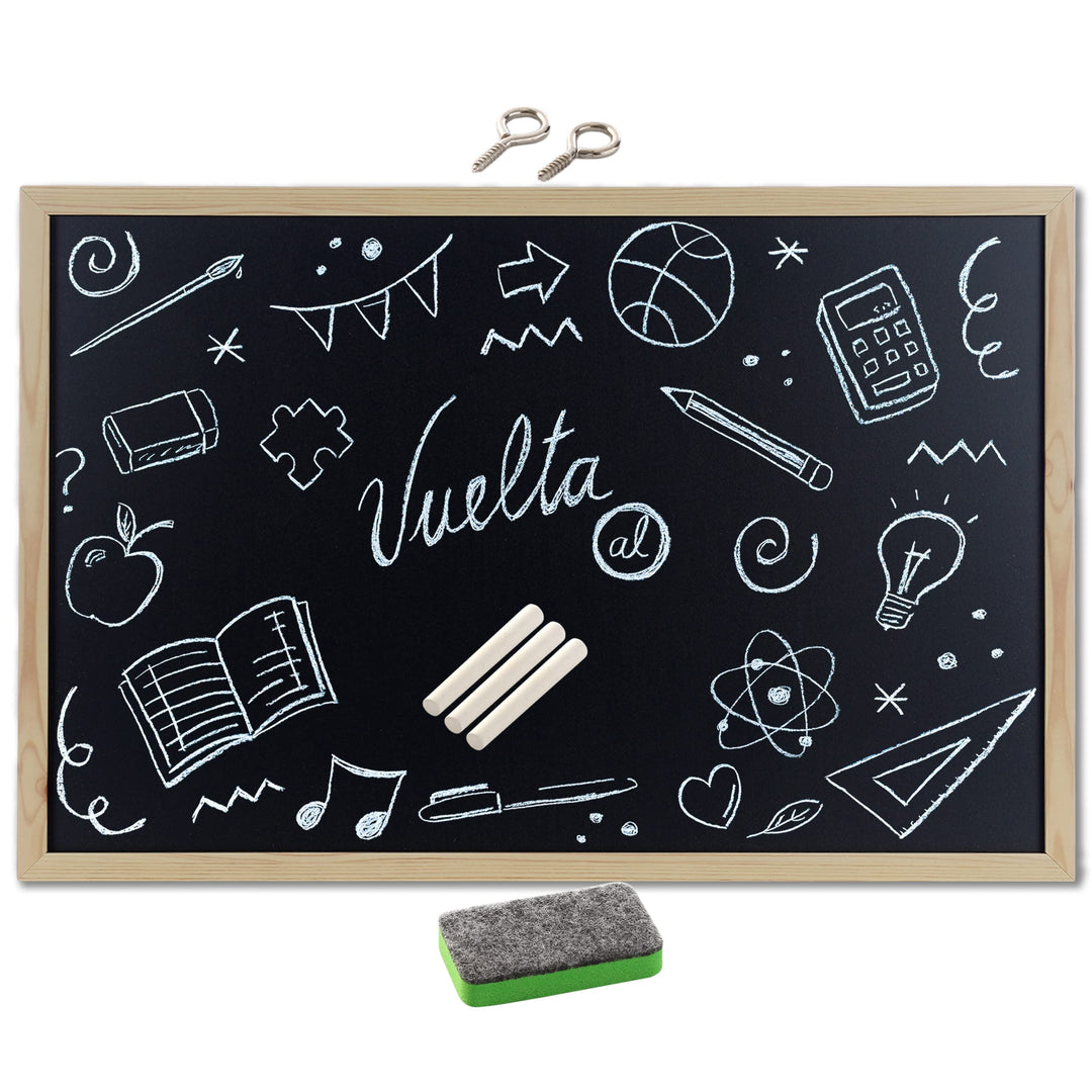 30x40cm Blackboard mit Holzrahmen, Kreidetafel Löschbar, Schwarze Tafel Zur Verwendung mit Tiza und