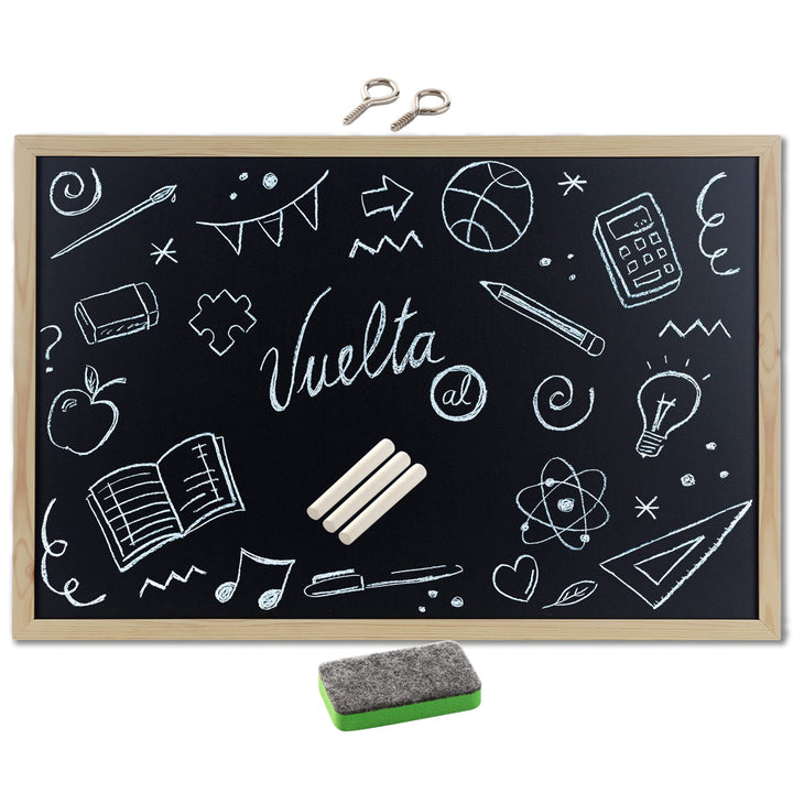 30x40cm Blackboard mit Holzrahmen, Kreidetafel Löschbar, Schwarze Tafel Zur Verwendung mit Tiza und
