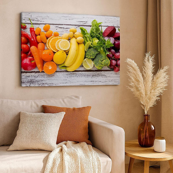 Bilder auf Leinwand Essen Gemüse Essen frisch Leinwandbild 70x50cm Wandbilder Dekoration Wohnzimmer