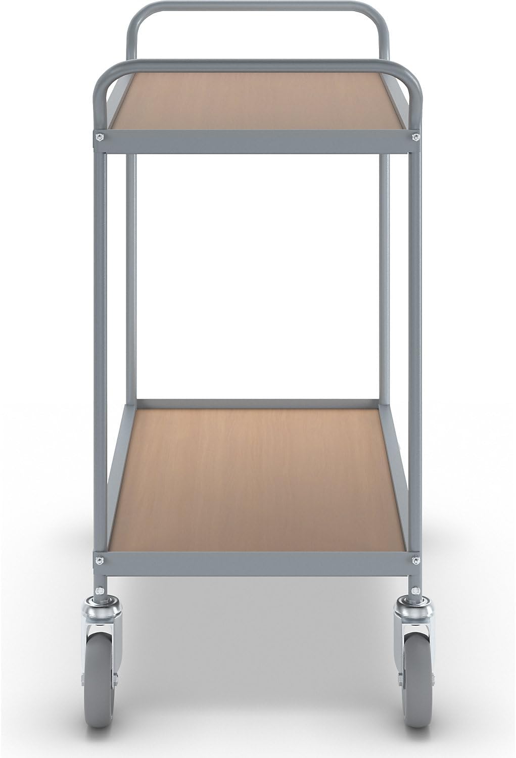 eurokraft | Servierwagen | Etagenhöhe 590 mm | 2 Etagen | mit 4 Lenkrollen | Rad-Ø 125 mm mit 4 Lenk