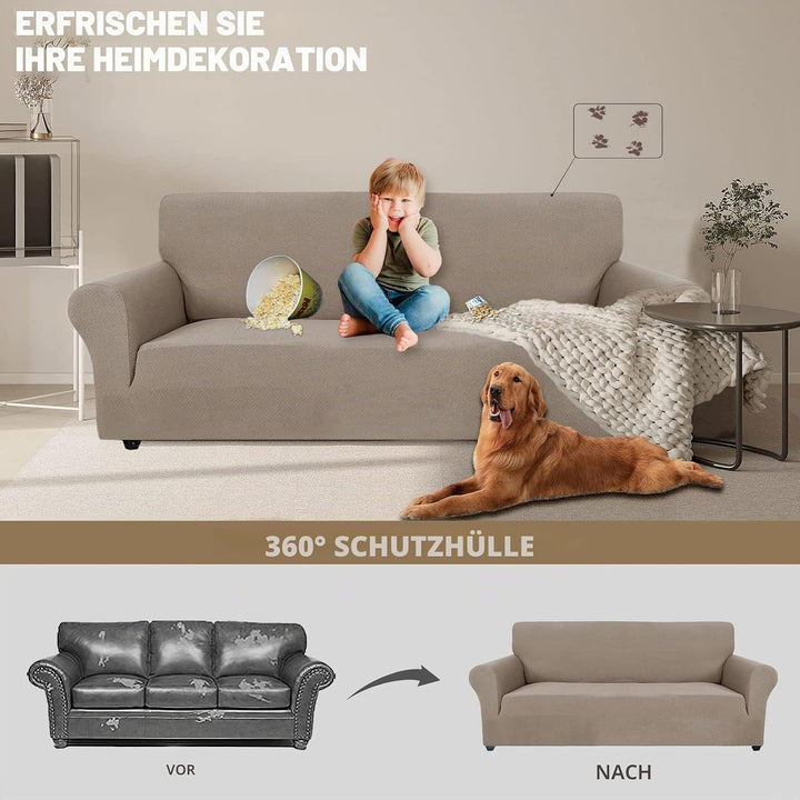 Ystyle Sofa überzug 2 Sitzer Mit Armlehne, Stretch Sofabezug rutschfest, Modern Sofa Cover Für Hunde